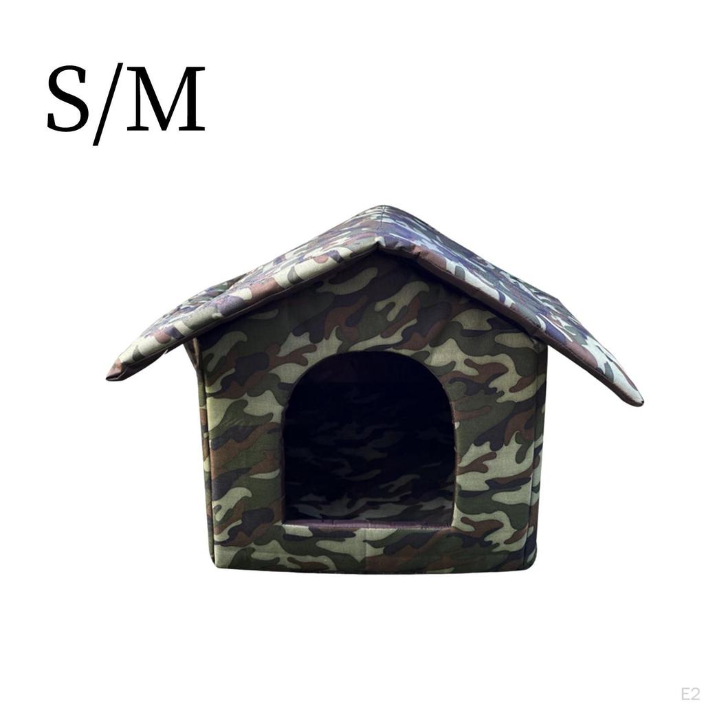 Cat House with Cozy Bed and Detachable Roof for Outdoor Use