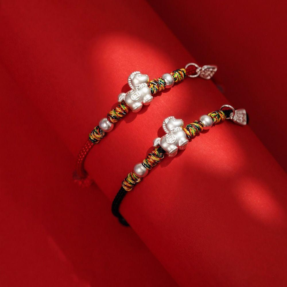Good Luck Charm Horse Year Bracelet Money Drawing Zodiac Bracelet Unisex Lucky Bracelet For Women