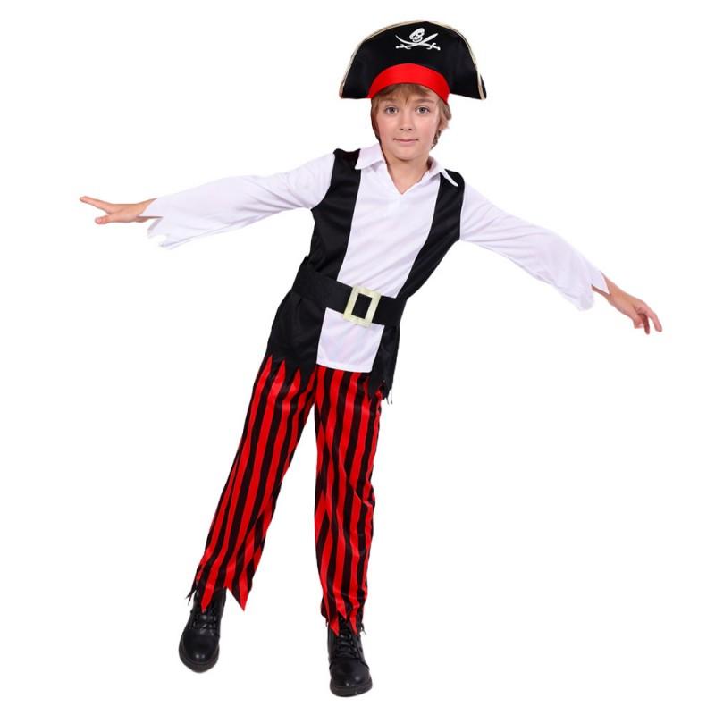 Kids Halloween Pirate Costume Set Jack Sparrow Inspired Caribbean Theme Dress Up Outfit Boys Girls