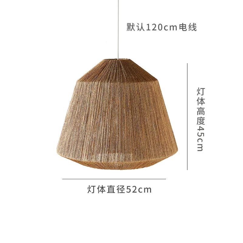 Colourful Bonbon pendant light Retro Hemp Rope Pendant lamp for Living Room bedroom Restaurant Japanese Rattan Wood woven lamp