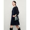 Juzhi AnnaCo Elegant Retro Velvet Burnout Puff Sleeve Dress