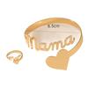 1 Set Of Stylish Minimalist Metal Letters Love Mama Open Women'S Bracelet Ring Set Mother'S Day Gift