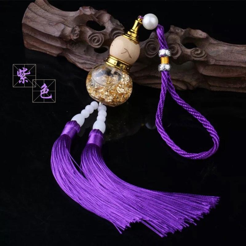 Luxury Gold Foil Gourd Crystal Car Ornament Pendant Amulet