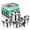 5pcs Stainless Steel Stock Pot Set with Lid Deepen Soup Pot American Stock Pots Kitchen Gadget
