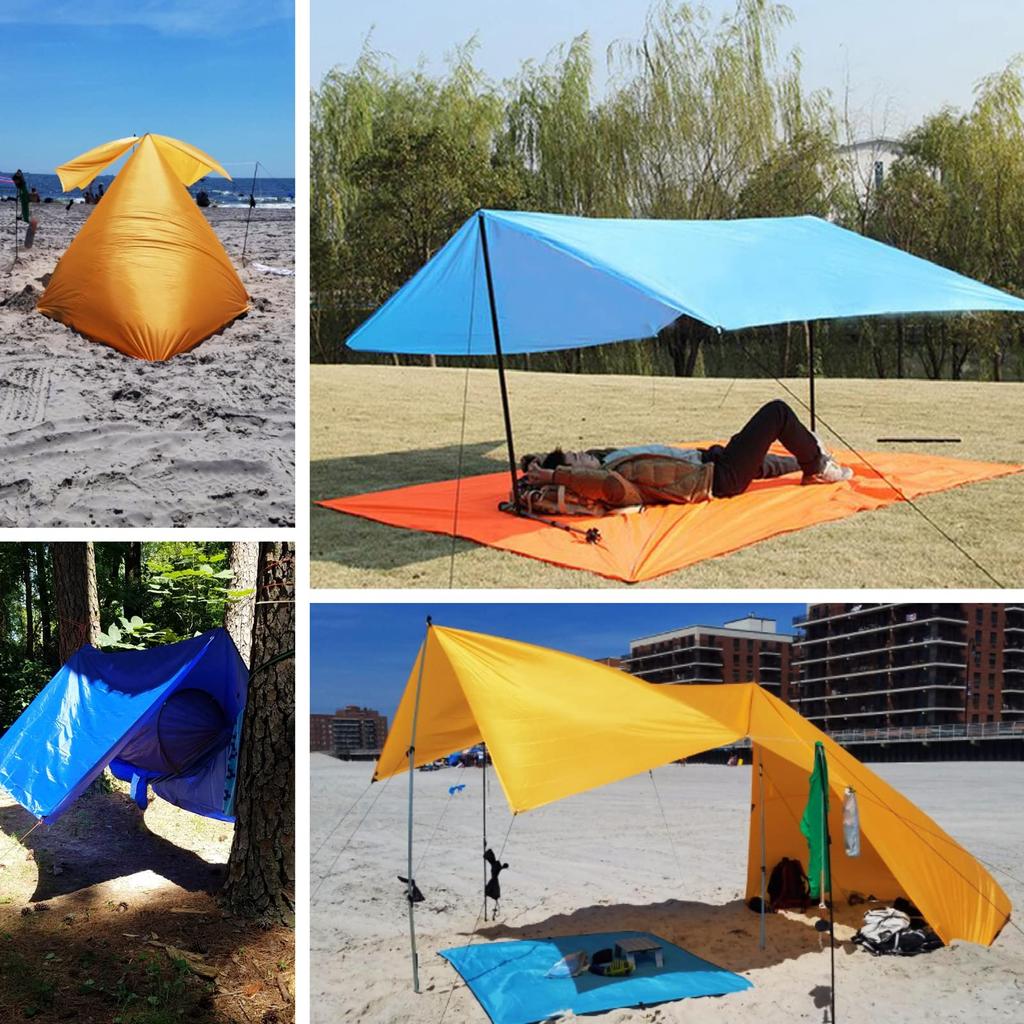 TRIWONDER Outdoor Wasserdicht Sonnenschutz Camping Shelter Zelt Tarp Footprint Strand Picknick Decke Matte Überzelt Hängematte M 300x220 (Orange - CM)