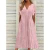 IHUASU Fashion Summer Spring 1/2 Sleeves V-Neckt  Casual Dresses