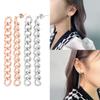 Minimalist Women Silver Gold Hip Hop Style Chain Tassel Earring For Fashion Girl Party Punk Stainless Steel Jewelry Gift