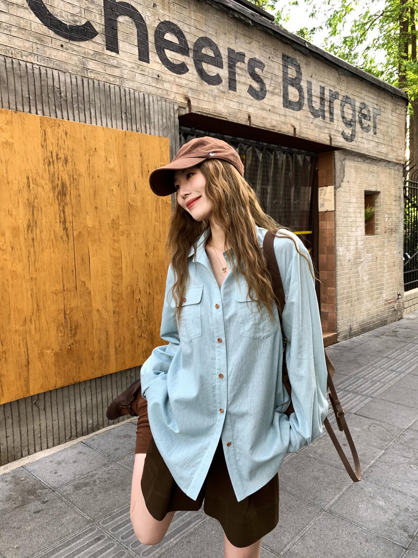 Linen Story / Minimalist Tencel Linen Women s Shirt - Spring/Summer Sun Protection Small