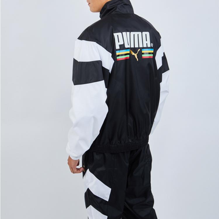 Puma Metallic Gold Embossed Regular Zip-Up Jacket Men Jackets Black 597610-01