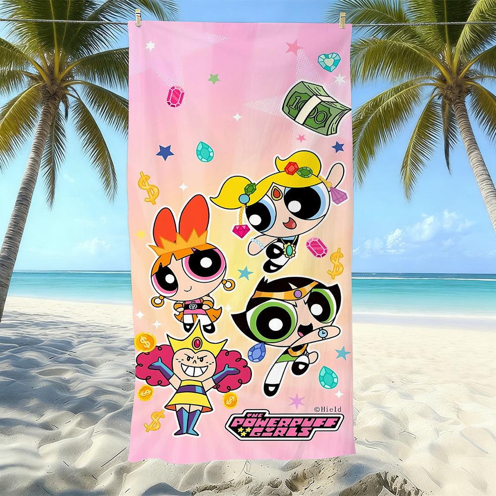 Cartoon Flying Little Policewoman Microfiber Beach Towel Quick-Drying Water-Absorbing Children'S Swimming Bath Towel Travel Portable Large Ruler