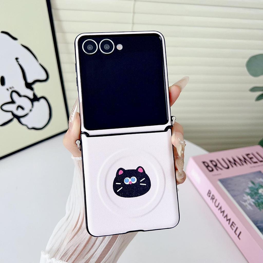 Magnetisches DIY Niedliches Haustier Hülle für Samsung Z Flip7/Z Flip6/Z Flip5 - Cartoon Anti-Drop Design