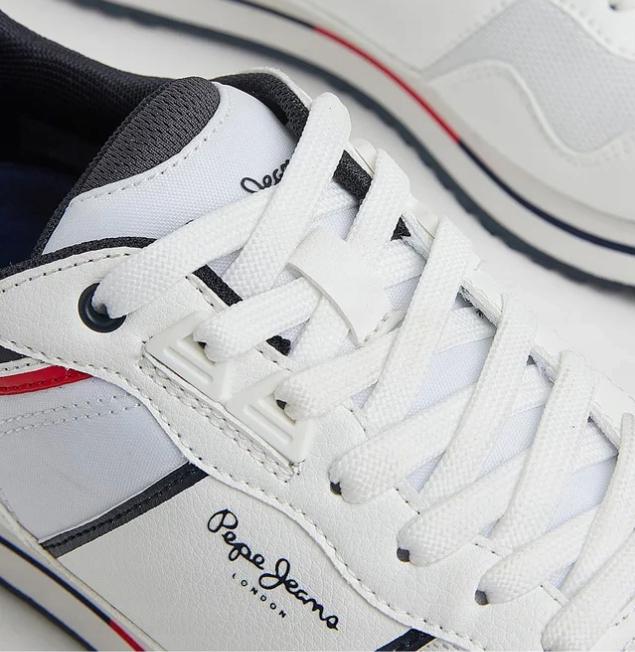 Pepe Jeans Tour Club Heren Schoenen Wit Laag Sportief 42 Awe