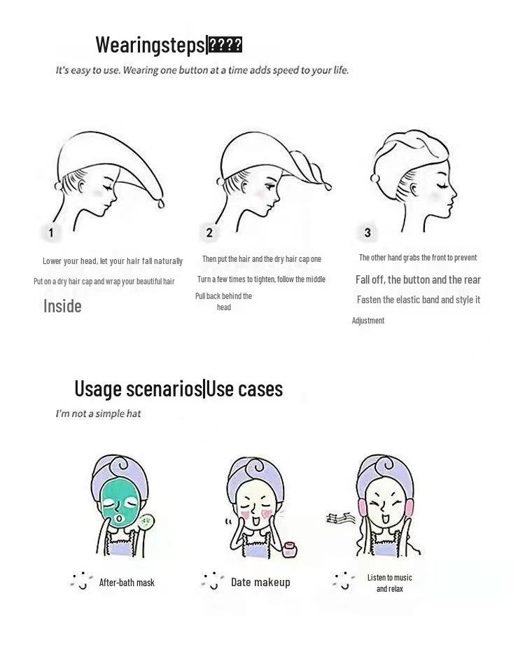 Newcomer Discount: Cute Hair Drying Towel Cap - Ultra Thick Double Layer Bath Cap with Bow