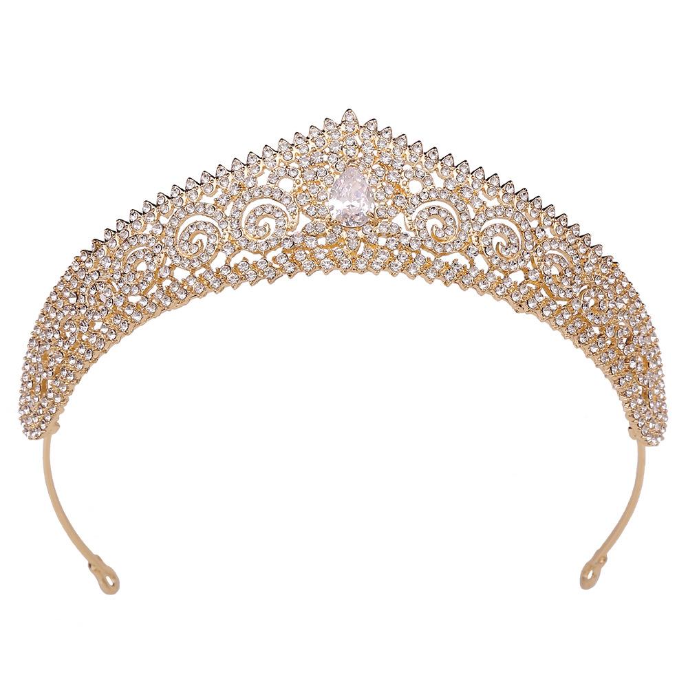 2026 European and American Alloy Bridal Crown, Inlaid with 3A Zircon Princess Crown Full of Diamonds Exquisite Wedding Headgear Accessories