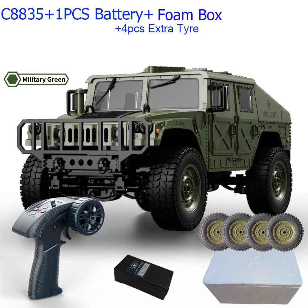 C8835 1:14 RC Car 2.4G Remote Control Car 4WD Off-road Climbing Simulation All-terrain RC Crawler Military Jeep JJRC RC Toys