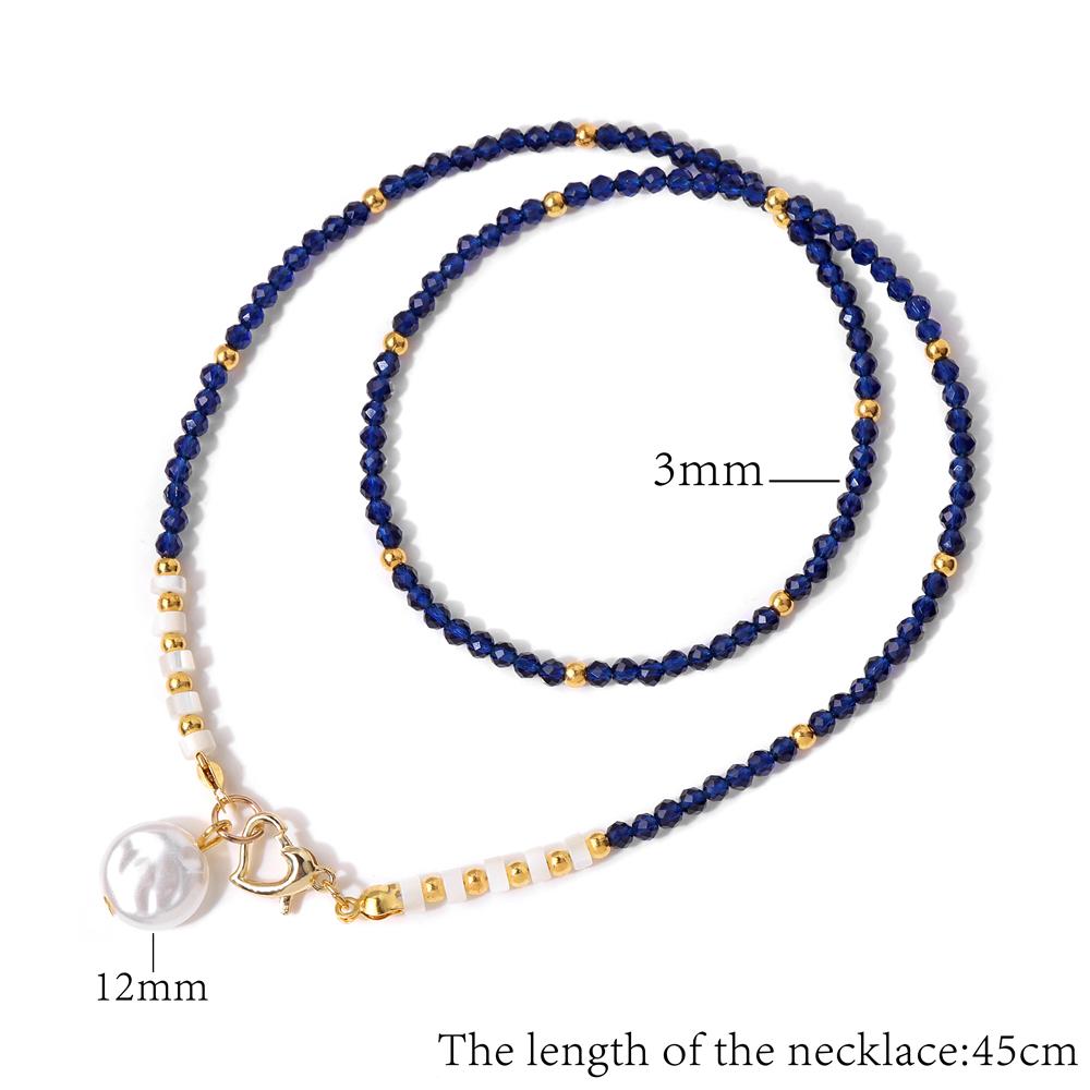 Baroque Pearl Pendant Necklace for Women 3mm Natural Stone Beaded Heart Buckle Necklaces Vintage Wedding Elegant Jewelry Gifts