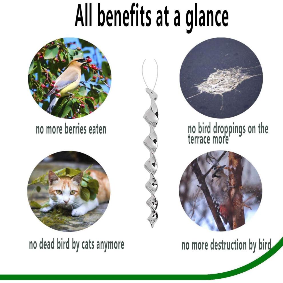 Reflective Spiral Anti-bird Repellent, Outdoor Protection for Balcony and Garden (set of 8)