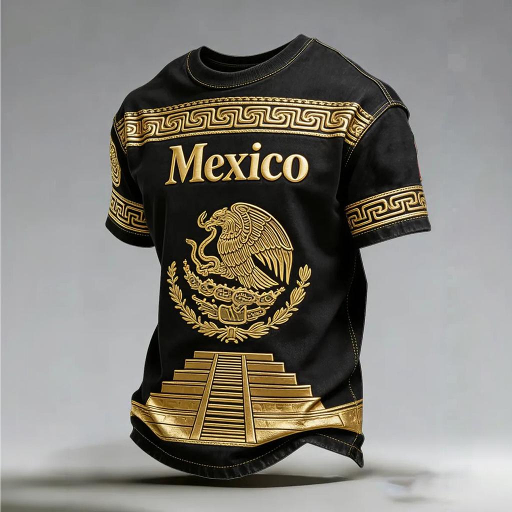 Men's Casual Short Sleeve T-Shirt with Graphic Print Round Neck Lightweight Breathable Everyday Wear