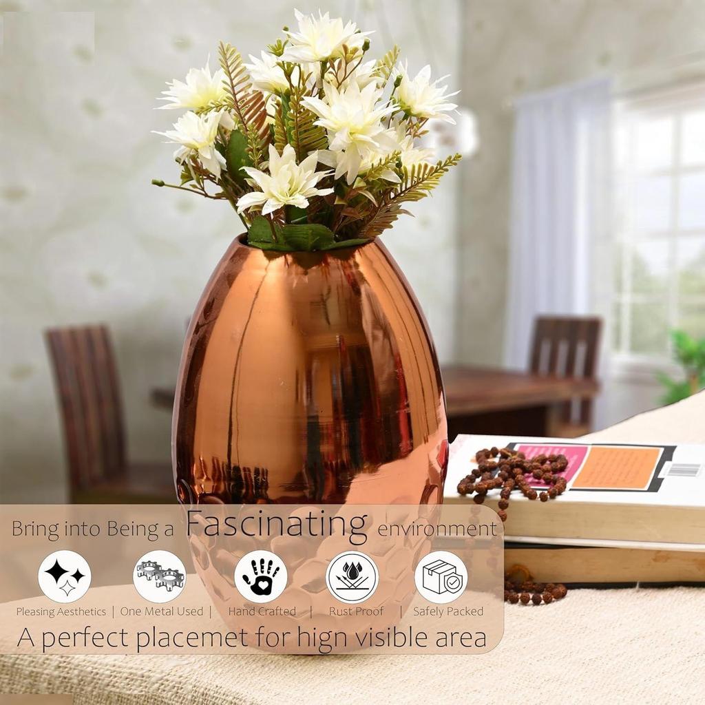 Luxury Gold Decorative Vase – 11 Inch Tall Iron Flower Vase with Honeycomb Design – Elegant Home Décor for Living Room, Office, and Dining Table