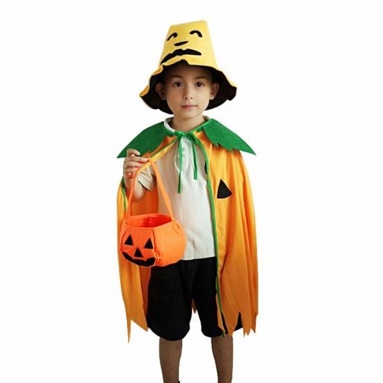 Yousheng děti Halloween kostým Šněrovací Cape Dýně Candy Kabelka Kreslený Topper Hat Cosplay Performance Halloween Party Oblečení