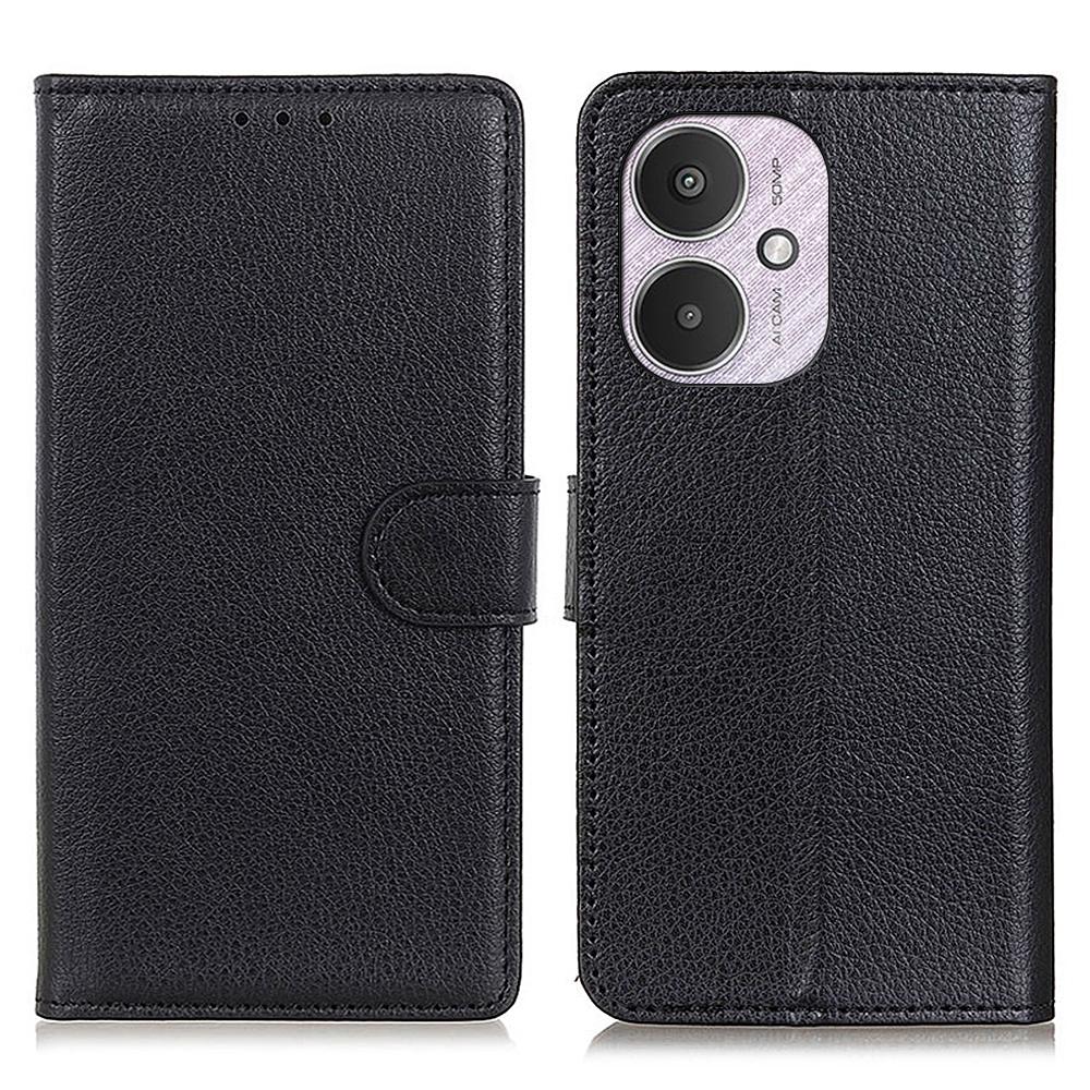 

For Xiaomi Redmi 13C 4G/13C 5G/Poco C65 4G/Poco M6 5G/13R 5G Case Drop-Proof Leather Phone Wallet Cover Black