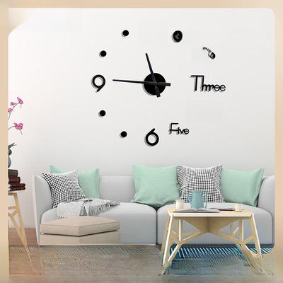 Horloge murale autocollante en acrylique avec fonction lumineuse, horloge murale silencieuse pour salon
