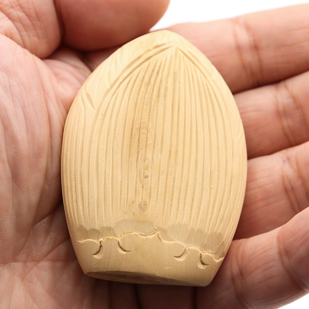 Special Buddhist Statue Inari Daimyojin Incense Holder Buddha Guardian Boxwood Wood 17607 Kurita's [Guardian Deity] Lotus-Shaped Buddha/Pocket Deity,