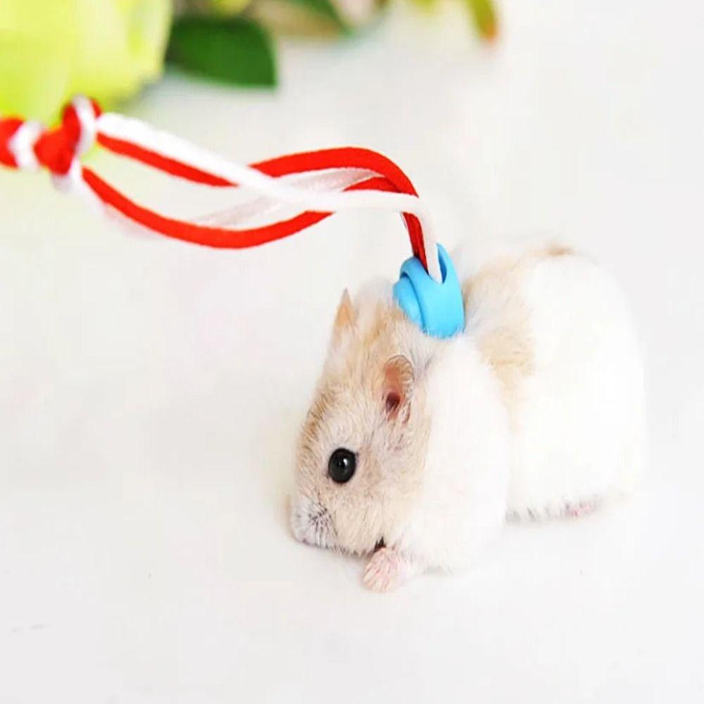 Nylon Pet Cage Leash Adjustable Walking Leash Comfortable Rabbit Collar Leash Rat Mouse Hamster