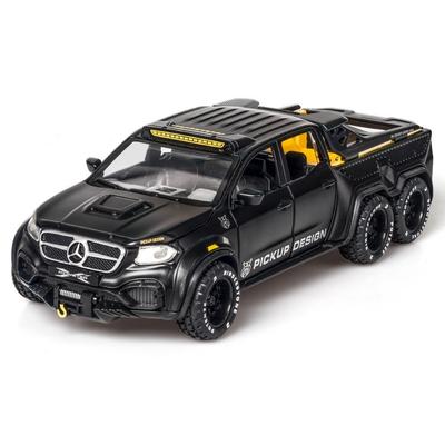 Simulare Scară 1/28 Benzs X-Class 6X6 Vehicule Off Road Model Sunet și Lumină Metal Mașină Pickup Jucării Copii Băieți Cadou Voiture