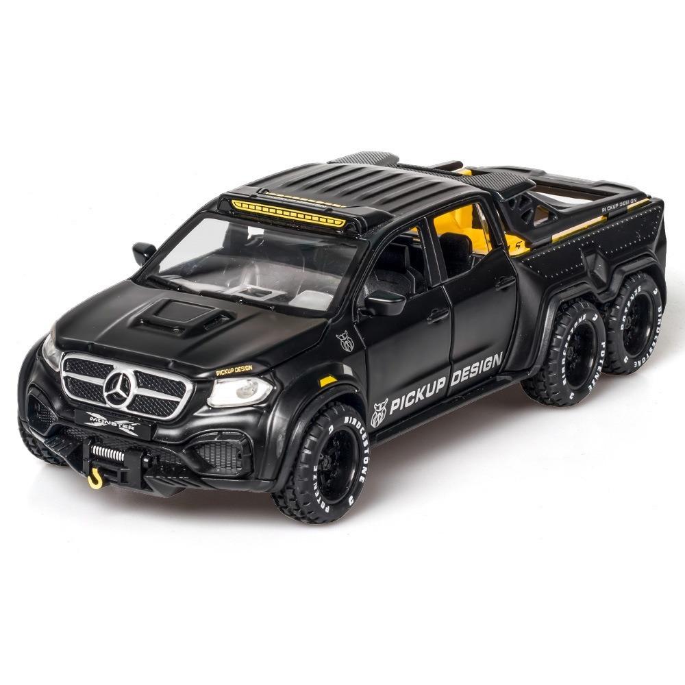 

Симуляция 1/28 Масштаба Benzs X-Class 6X6 Модель Внедорожника Звук и Свет Металлический Пикап Игрушки Детские Подарок для Мальчиков Voiture матовый черный