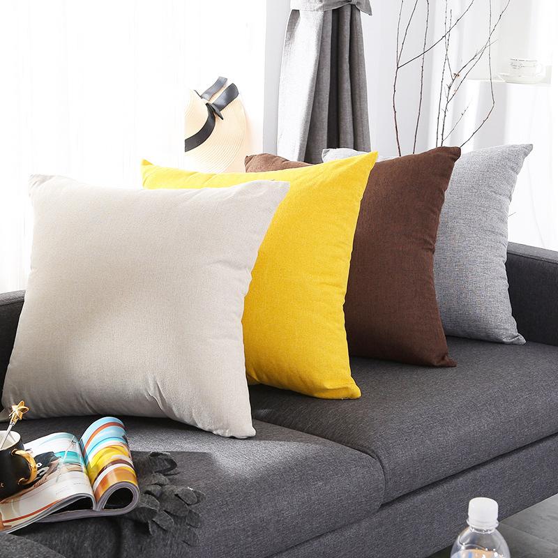 Cotton Pillow Cover Sofa Cushion Bedside Large Waist Pillow Bedside Rectangular Nordic Small Lumbar Support Pillow Pillowcase
