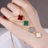 High-Grade Lucky Double-Sided Four-Leaf Clover Necklace Simple Collarbone Chain Pendant Fashion Temperament Women's Necklace