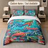 Ocean Mermaid Theme Custom Text Or Name 3Pcs Bedding Set 1 Flat Sheet & 2 Pillowcases Personalized Home Bedding