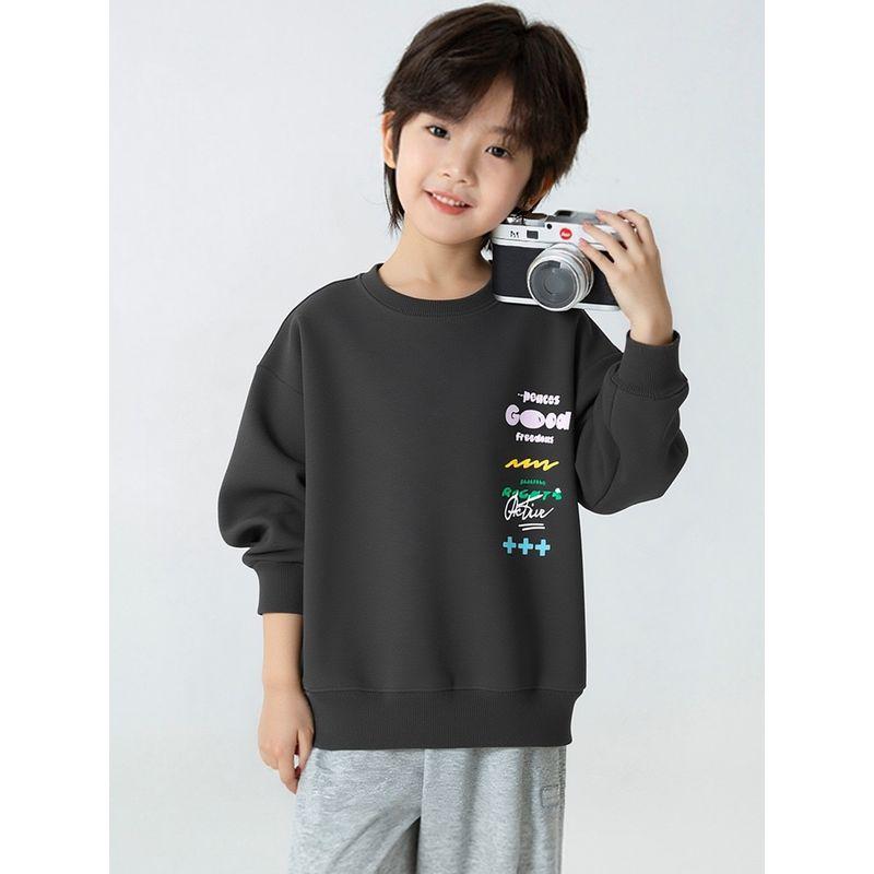 Foreign Trade Children's Clothing 2026 Autumn and Winter New Children's Sweatshirt with Fleece for Older Boys, Parent-Child Matching, Youth Style