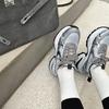 Ruth, the same silver platform leather dad shoes, women's height increase 2025 new versatile lace-up casual sports shoes