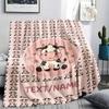 Custom Name,Kawaii Animal Pattern Art Printed Flannel Blanket, soft throw for bedroom sofa, washable,fan merchandise, great gift.chl