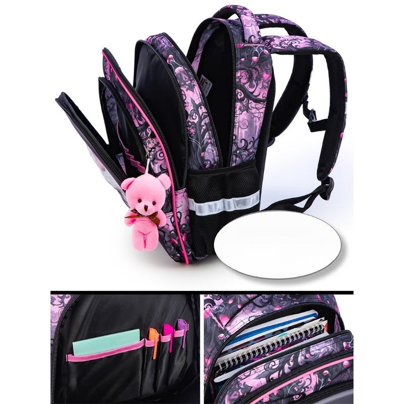 Cartoon 3D Tierprint Schulrucksack für Mädchen Klasse 1-3 Orthopädischer Grundschulrucksack