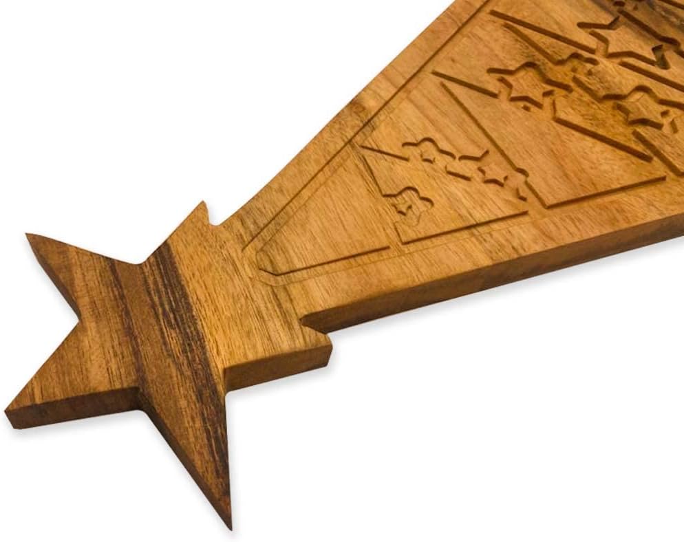 Organic Acacia Kitchen Wood Chopping Cutting Butcher Block Board for Cheese, Meat, Vegetables, Fruit and Salad