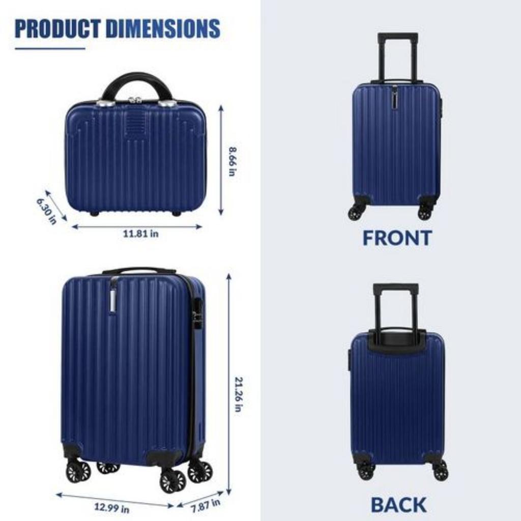 2-Piece Hardshell Luggage Set (20"+14") - Nesting Spinner W/ 360° Wheels & TSA Lock, Lightweight Expandable for Family Travel