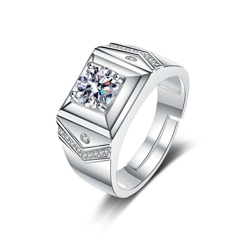 Imitation Mozzarella Diamond Ring Men's and Women's Fashion Temperament Trend Ring Personality Original Design Niche Jewelry