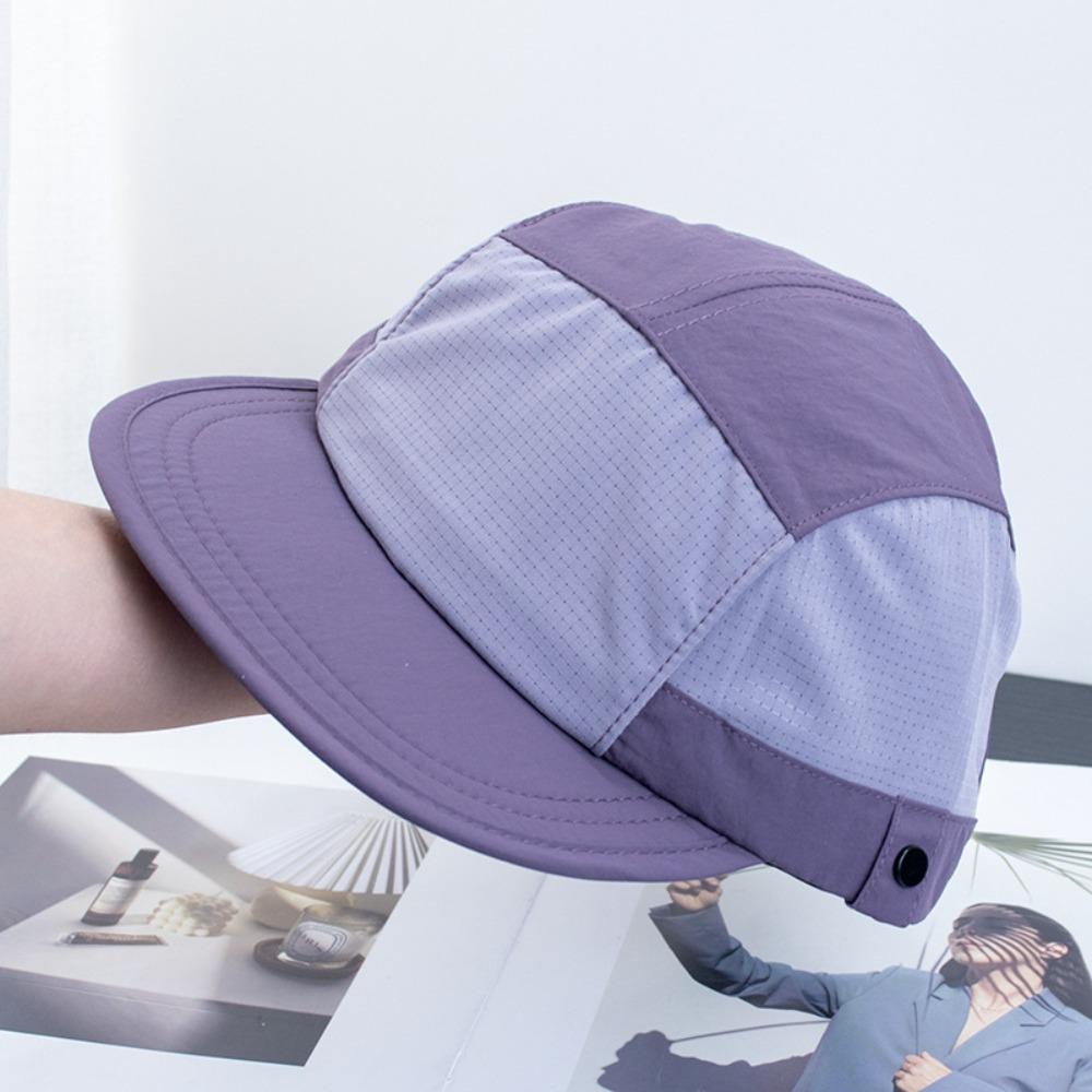 Breathable Flat-brimmed Cap Japanese 5-panel Baseball Cap Casual Mens Mesh Hat Running