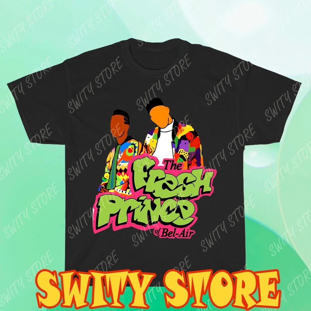 

The Fresh Prince of Bel Air Men s Black T-shirt Logo T-Shirt Funny Size S to 5XL M