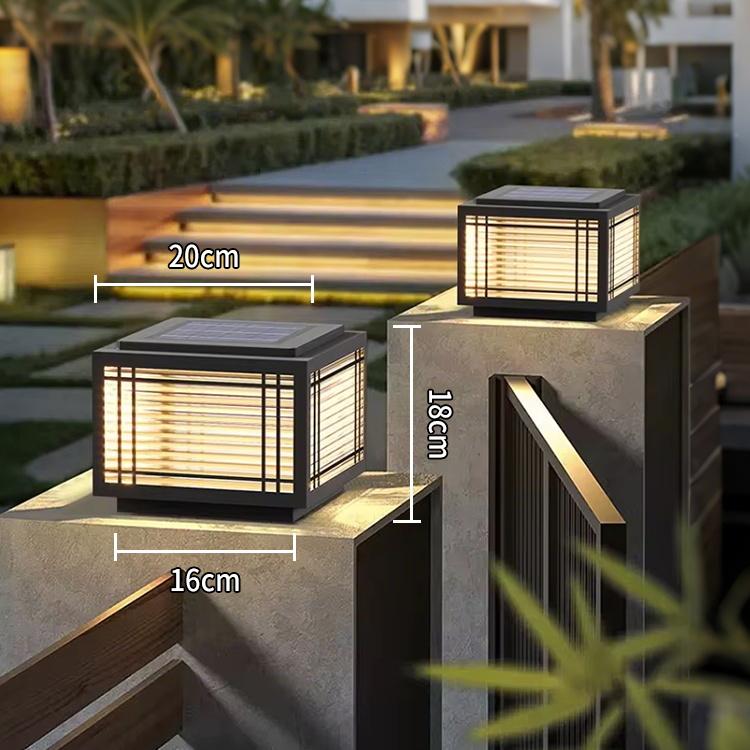 Waterproof Outdoor Post Lantern Garden Floor Fence Household Solar Column Lamp Led Pillar Lights 220 V Pier Mounted Post Light