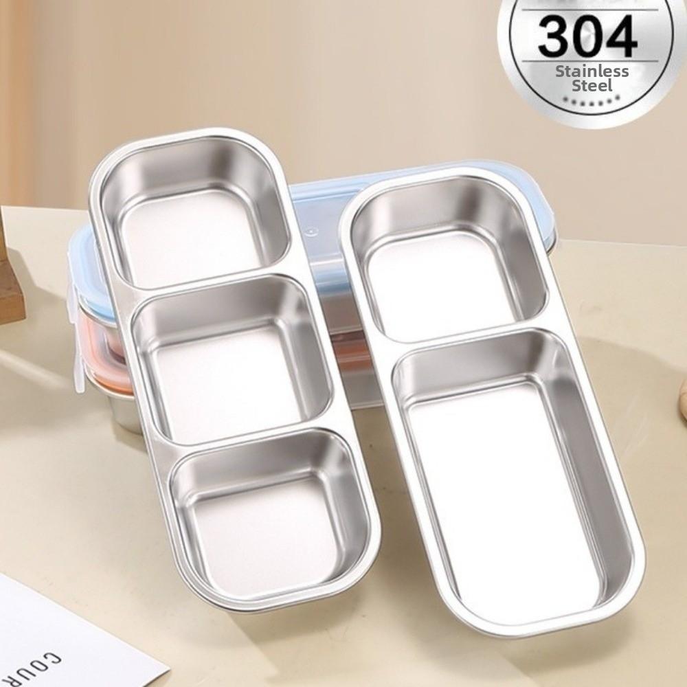 Reusable Food Storage Container Leakproof Seasoning Tray Stainless Steel Lunch Box  Home