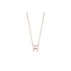 Hermes Pop H Series Pendant Candy Pink Enamel Alloy Necklace Women necklace Rose-Gold H147991FO85