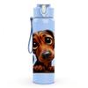 1PC Dachshund Dog Head Portrait Print 750ml Color Plastic Sports Water Bottle Leakproof Flip Straw Lid Suitable for Sports Office Home Use