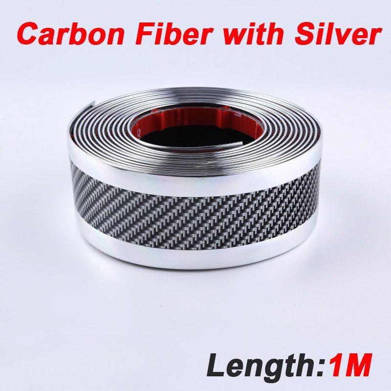 1M adesivi per auto in fibra di carbonio per lo styling in gomma, accessori per la protezione del davanzale della porta, accessori per merci, davanzale in carbonio per accessori auto