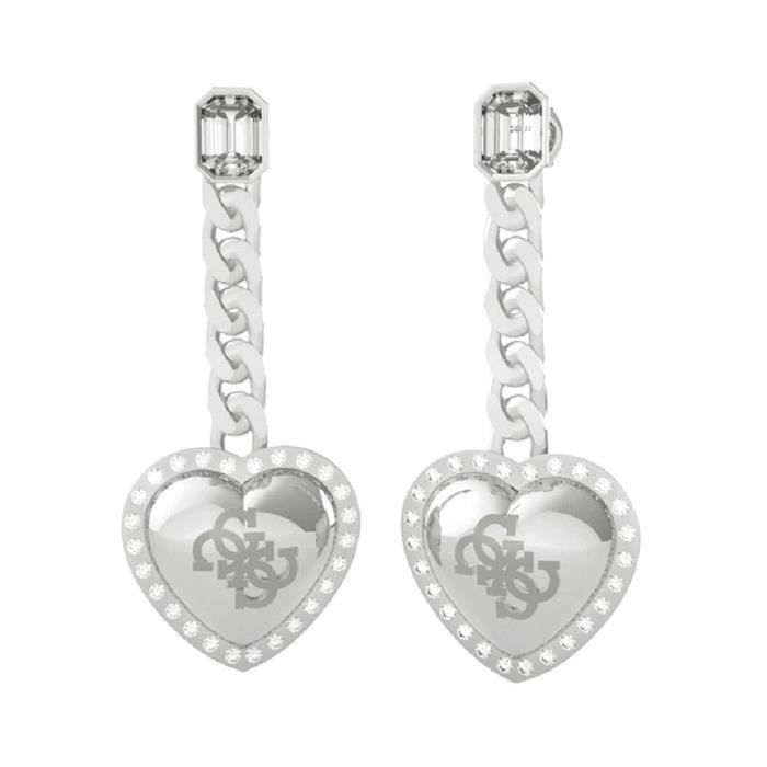 Náušnice - Amore - JUGE01071JWWRT-U - Nerezová ocel - Přívěsek srdce - Stříbrná