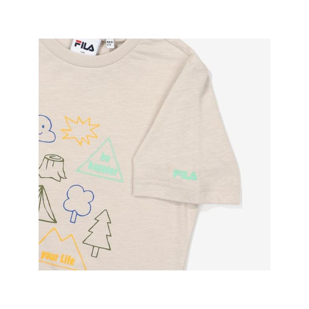 [fila Kids] Camping Graphic Emoji T shirT  Fk2rsf2204x Sad  q0zFk2rsf2204xSad