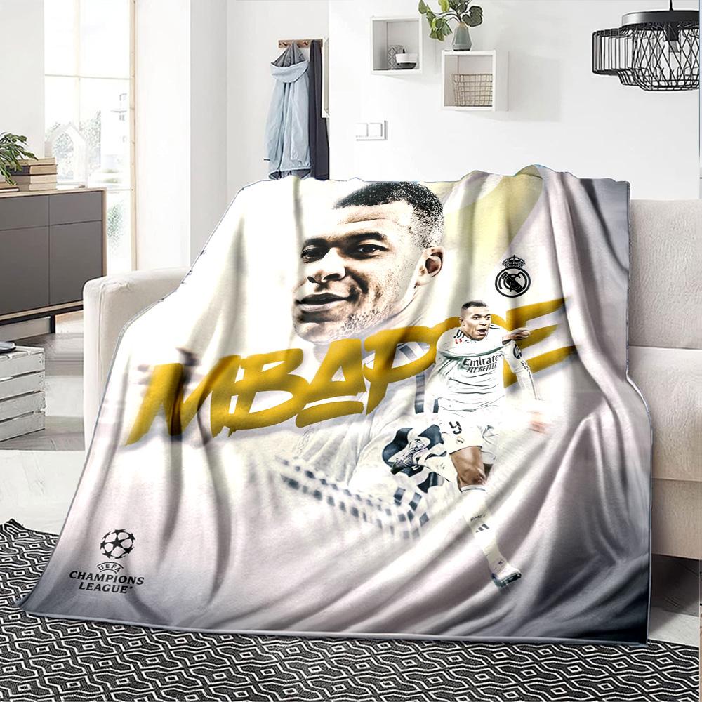 Star Player Kylian Mbappé Blanket Ultra-Soft Great for Office Chair Seaside Bed for All Seasons Modern Ideal Gift for Friends Family Couples Picnic